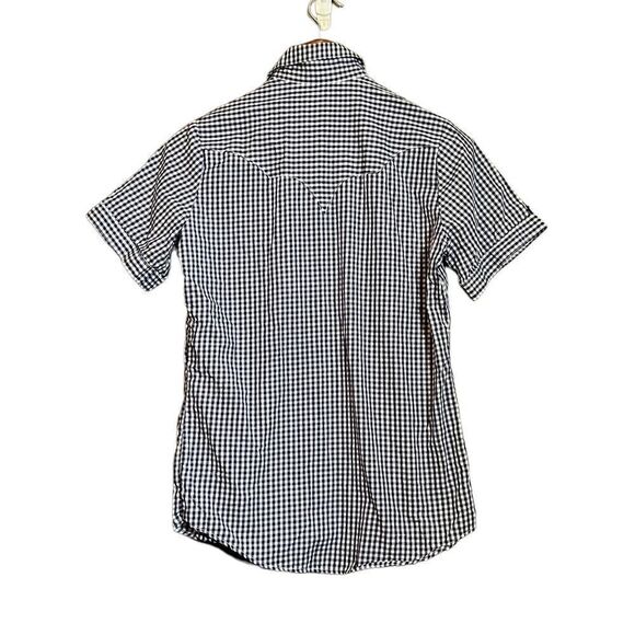 Rock mount ranch wear navy & white checkered western shirt - Picture 4 of 7